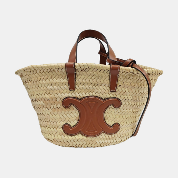 Authenticated pre-owned TEEN TRIOMPHE CELINE CLASSIC Straw Beige - Shoulder Bag at Looply