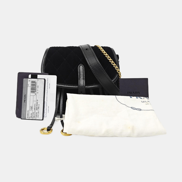 Belt Bag Quilted Velvet Black