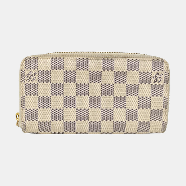 ZIPPY Damier Azur Coated Canvas White Wallet