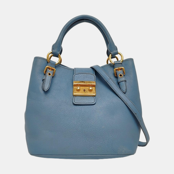 Calfskin Tote Bag Blue