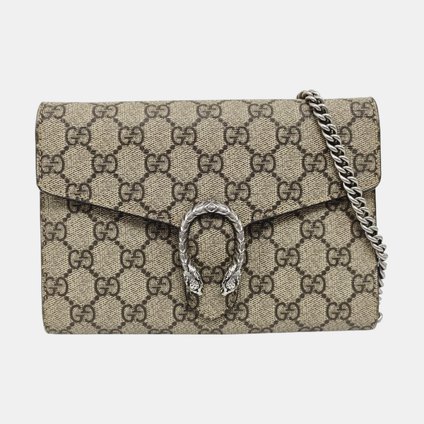 Dionysus Mini Monogram Coated Canvas Beige