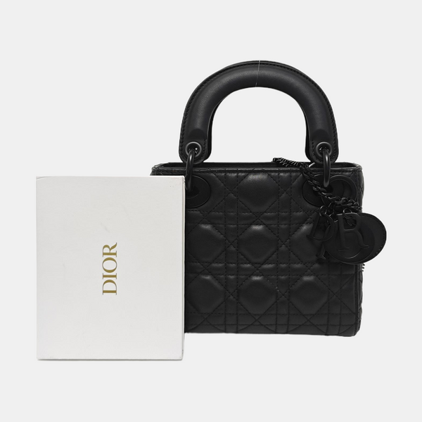 Lady Dior Mini Cannage Lambskin Black