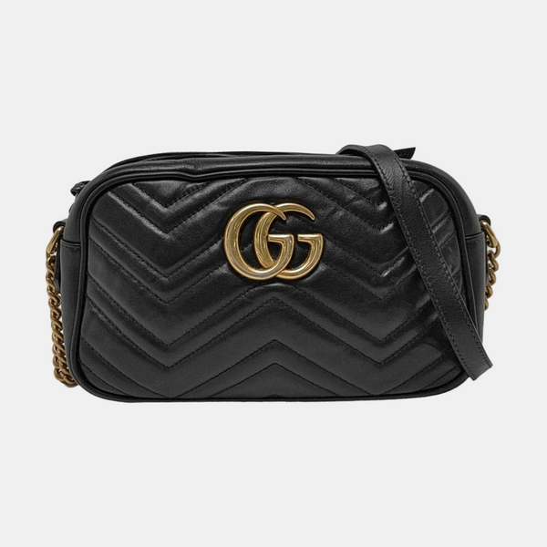 GG Marmont Small Quilted Calfskin Black