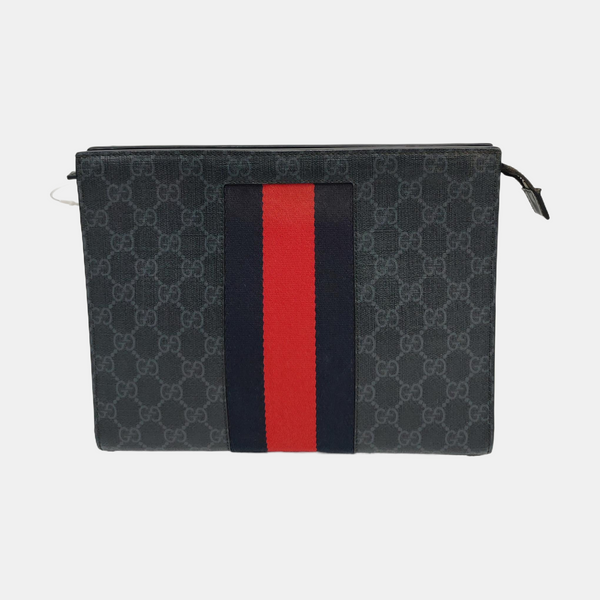 GG Supreme Monogram Coated Canvas Gray