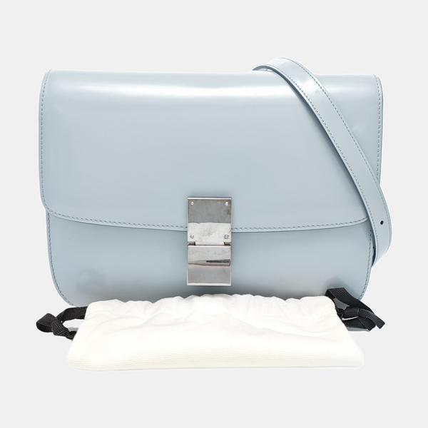 Authenticated pre-owned CLASSIC BOX Medium Calfskin Blue - Shoulder Bag at Looply