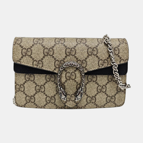 Dionysus Super Mini Monogram Coated Canvas Beige