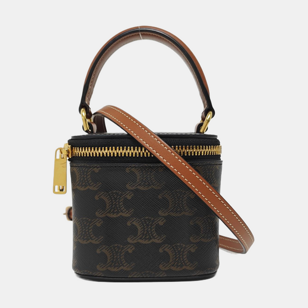 Coated Canvas Shoulder Bag Black