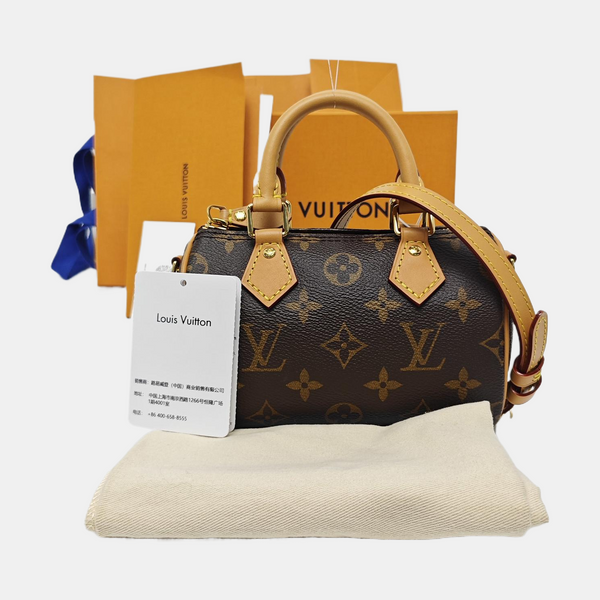SPEEDY Nano Monogram Coated Canvas Brown