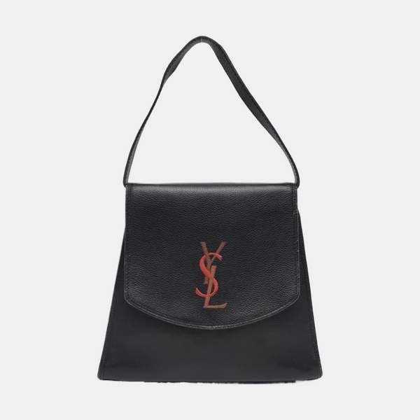 Leather Top Handle Bag Black