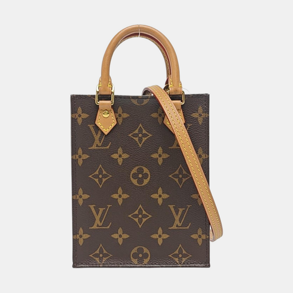 SAC PLAT Mini Monogram Coated Canvas Brown