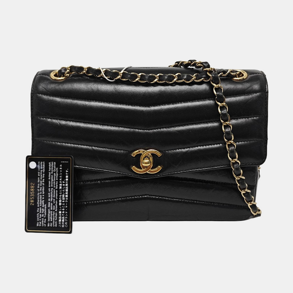 Bolso de hombro de cuero negro