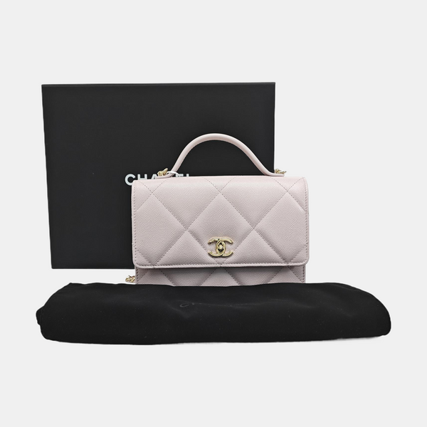 Quilted Grained Calfskin Backpack Pink