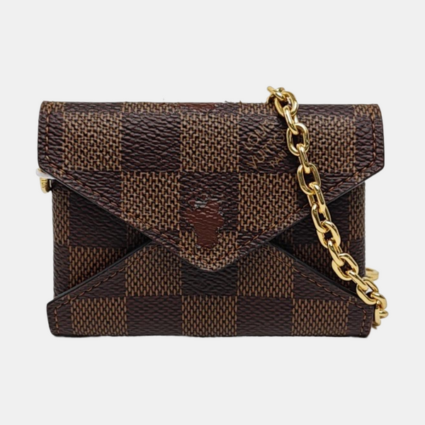 KIRGAMI Damier Ebene Coated Canvas Brown Wallet