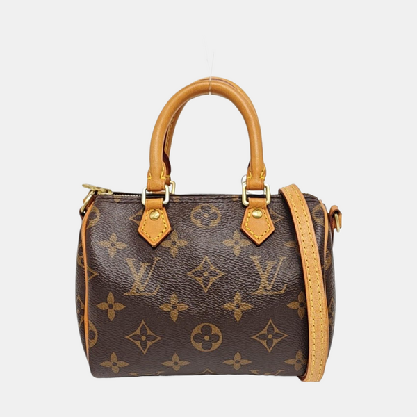 SPEEDY Nano Monogram Coated Canvas Brown
