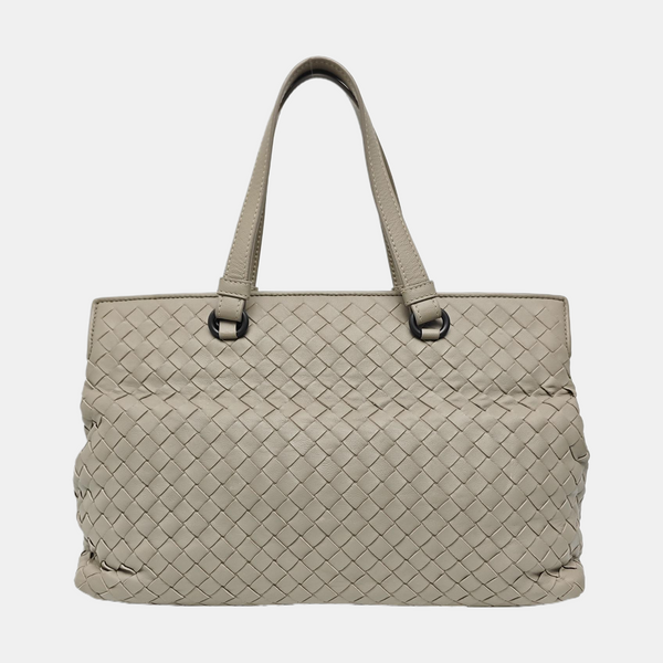 Lambskin Top Handle Bag Gray