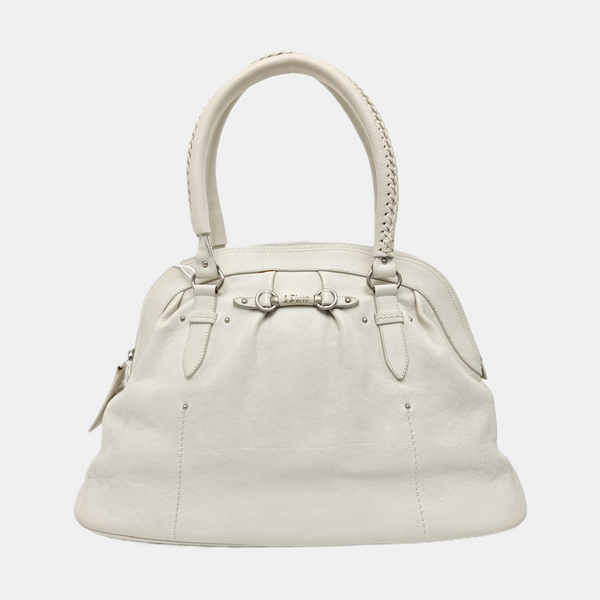 Calfskin Top Handle Bag White