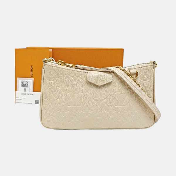 EASY POUCH ON STRAP Calfskin Beige