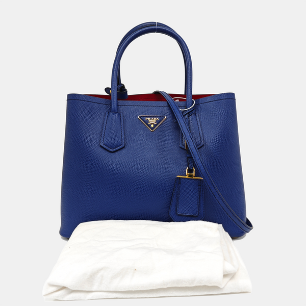 Double Medium Saffiano Calfskin Blue