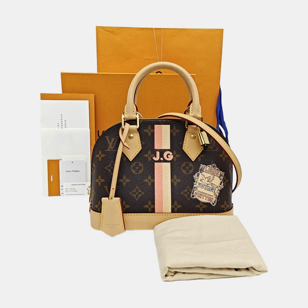 ALMA BB Monogram Coated Canvas Brown