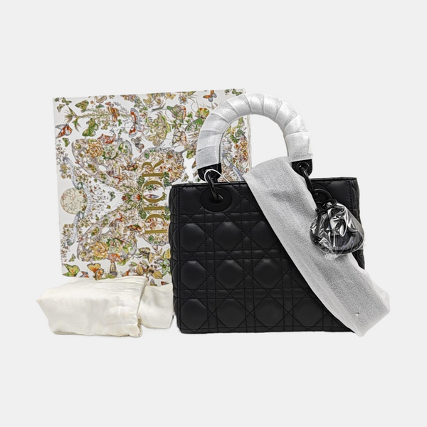 Lady Dior Small Cannage Calfskin Black