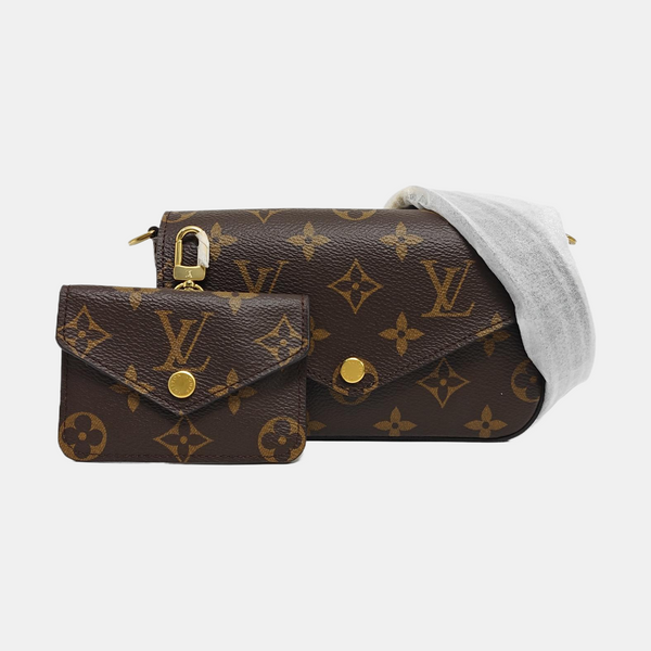 Authenticated pre-owned FÉLICIE Monogram Coated Canvas Brown - Shoulder Bag at Looply