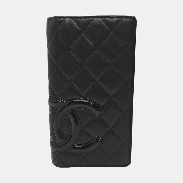 CAMBON Quilted Calfskin Black Wallet
