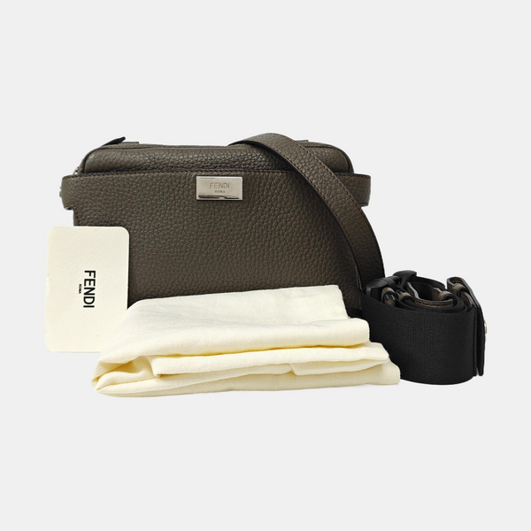 Calfskin Crossbody Bag Gray