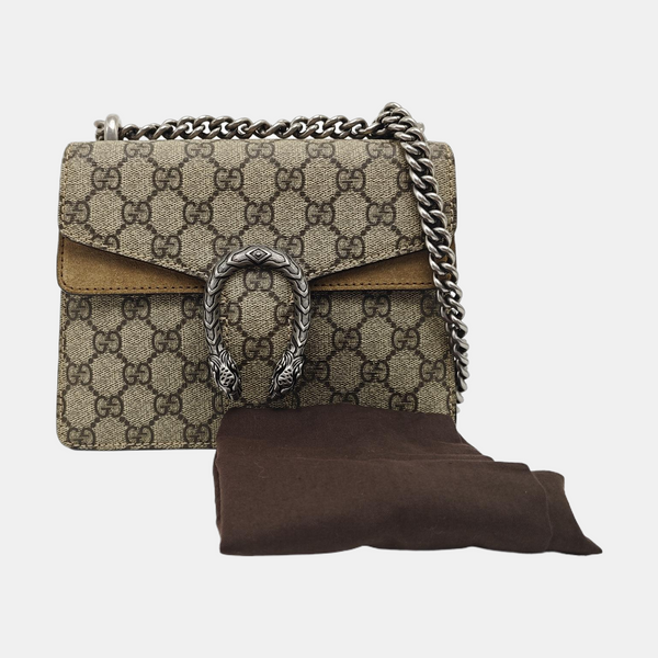 Dionysus Mini Monogram Coated Canvas Beige