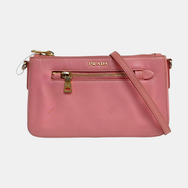 Saffiano Calfskin Shoulder Bag Pink