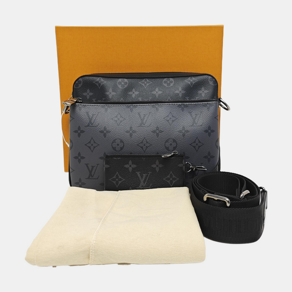 TRIO Monogram Coated Canvas Gray