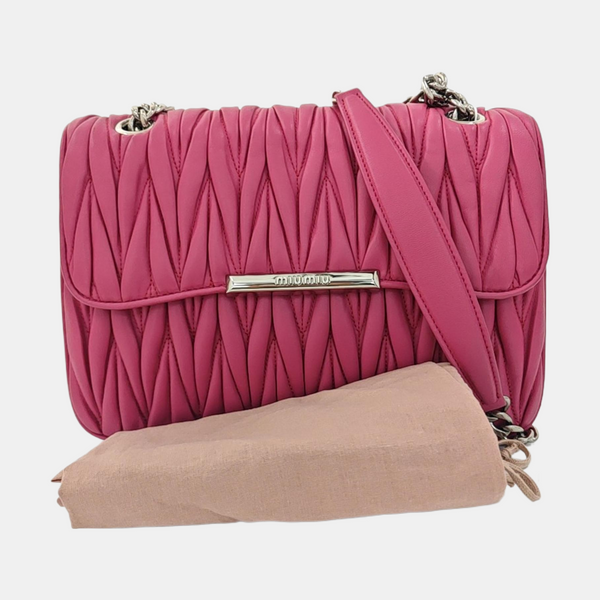 Quilted Lambskin Shoulder Bag Red