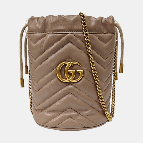 GG Marmont Mini Quilted Calfskin Beige