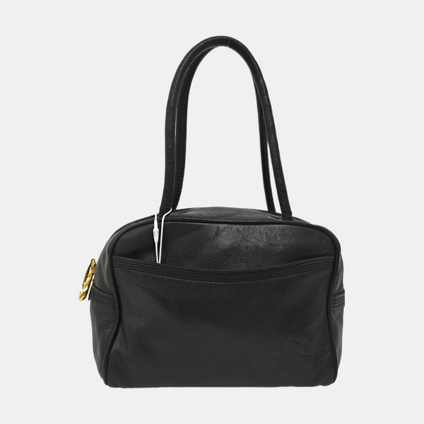 Calfskin Top Handle Bag Black