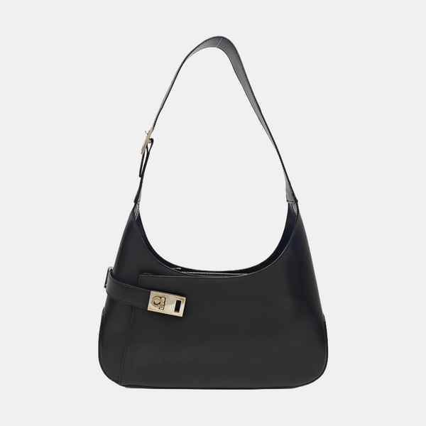 Clasp Hobo Medium Calfskin Black