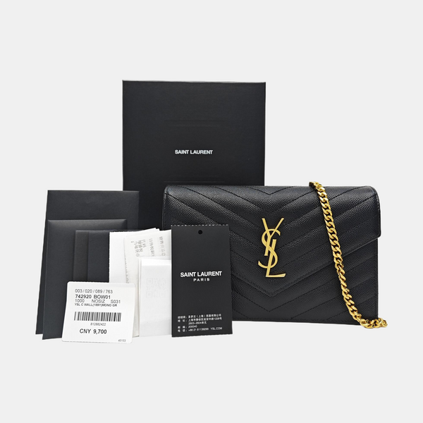 MONOGRAM WOC Chevron Calfskin Black