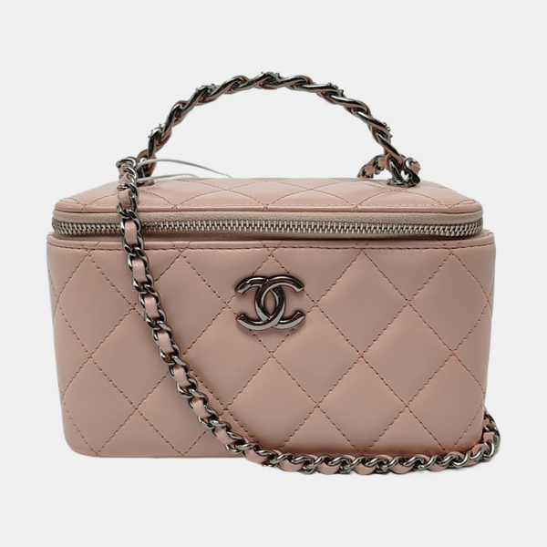 Authenticated pre-owned VANITY CASE Quilted Calfskin Pink - Shoulder Bag at Looply