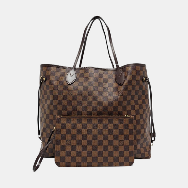 Authenticated pre-owned NEVERFULL GM Damier Ebene Coated Canvas Brown - Tote Bag at Looply