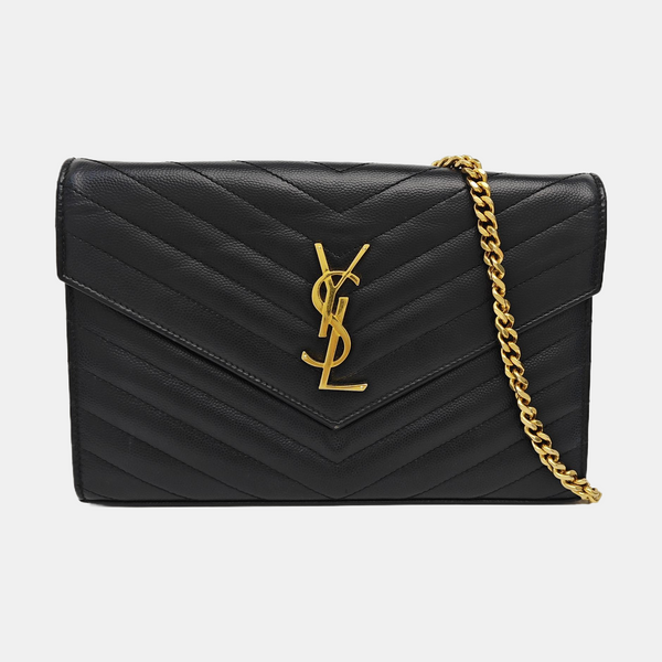 MONOGRAM Medium Chevron Calfskin Black