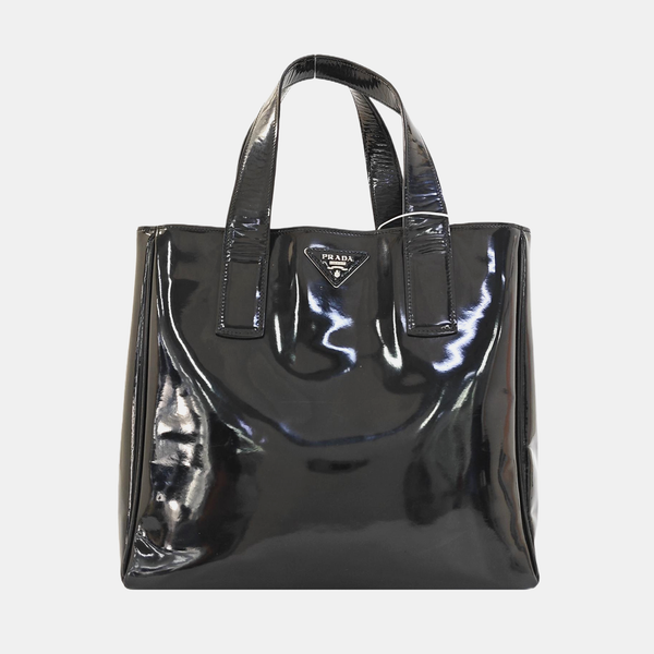 Patent Leather Tote Bag Black