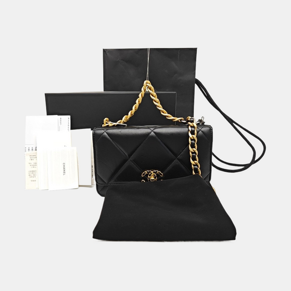 CHANEL 19 WOC Quilted Lambskin Gray
