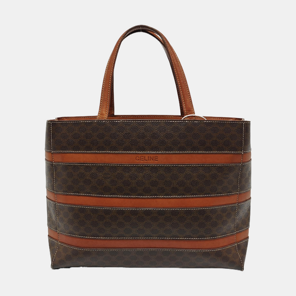 Coated Canvas Tote Bag Brown