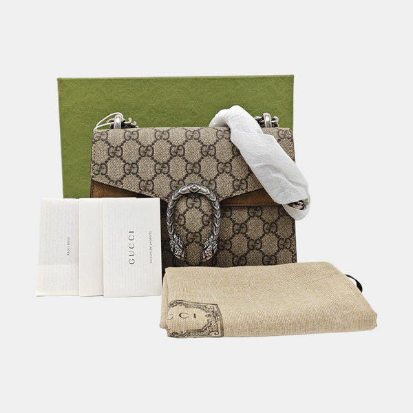Dionysus Mini Monogram Coated Canvas Beige