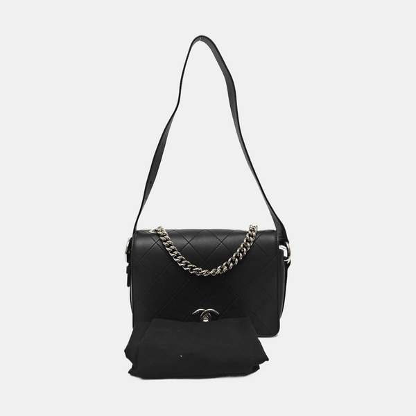 Calfskin Shoulder Bag Black