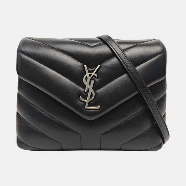 LOULOU Extra Small Chevron Calfskin Black