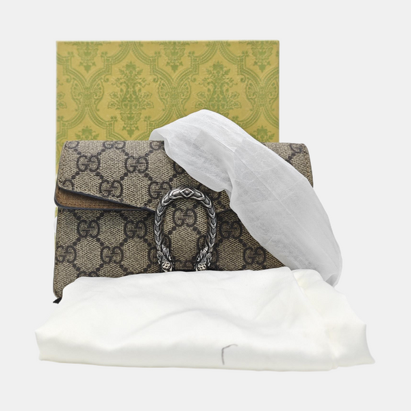 Dionysus Super Mini Monogram Coated Canvas Beige