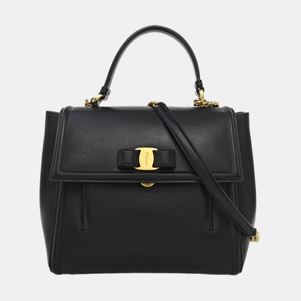 Calfskin Shoulder Bag Medium Black