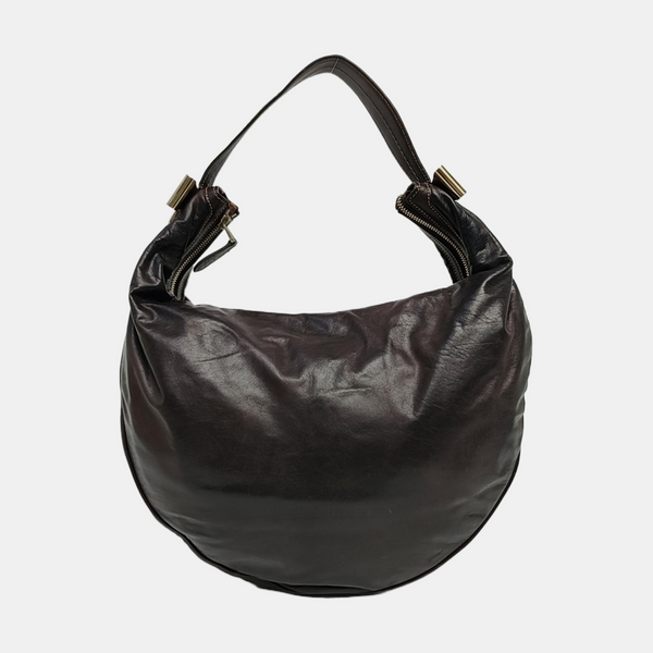Calfskin Shoulder Bag Brown