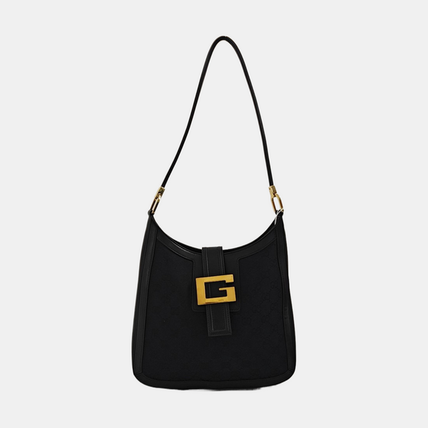 Monogram Canvas Shoulder Bag Black