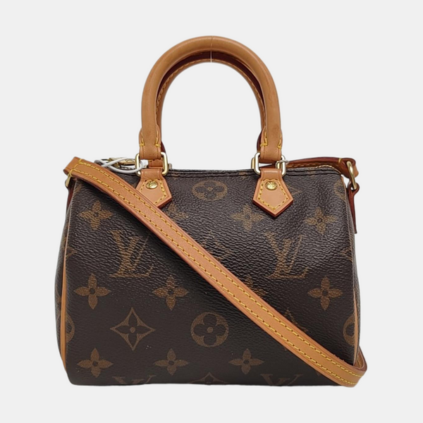 SPEEDY Nano Monogram Coated Canvas Brown