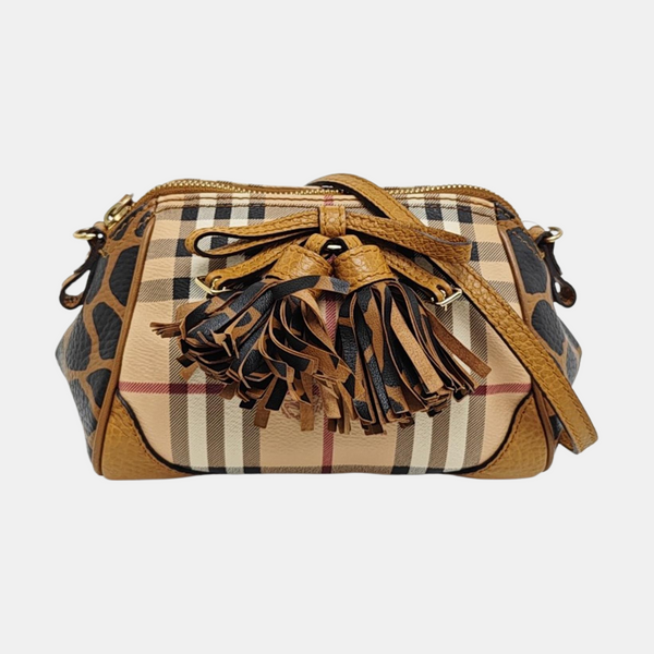 Coated Canvas Shoulder Bag Brown